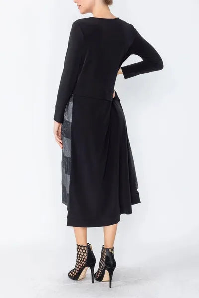 IC Collection Split Fabric Dress-IC-5093D