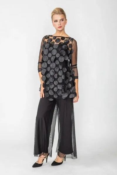 IC Collection Two Piece Long Sleeve Spiral Mesh Top | Unique Apparel USA