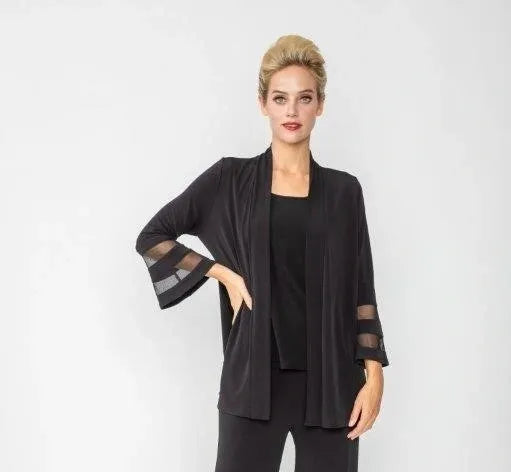 IC Collection Split Mesh Sleeve Open Jacket-IC-6268J