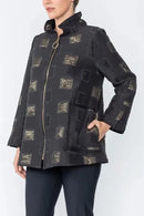 IC Collection Hi Fashion High Collar Jacket-IC-5095J