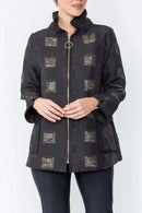 IC Collection Hi Fashion High Collar Jacket-IC-5095J