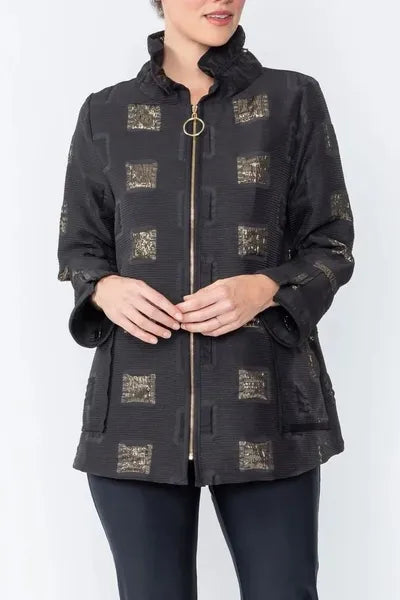 IC Collection Hi Fashion High Collar Jacket-IC-5095J