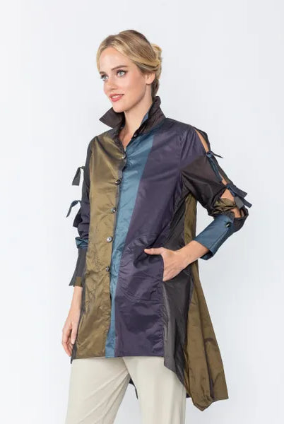 IC Collection Color Block Tunic With Bow Tie Sleeve | Unique Apparel USA