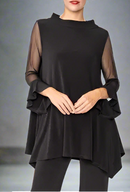 IC Collection Mesh Sleeve Asymmetric Tunic-IC-4953T