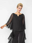 IC Collection Chiffon Draped Top-IC-4645T