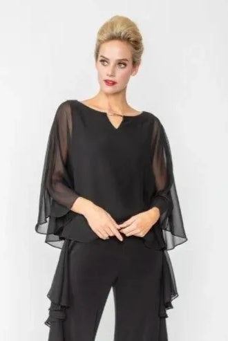 IC Collection Chiffon Draped Top | Unique Apparel USA