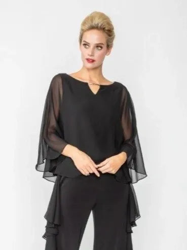 IC Collection Chiffon Draped Top-IC-4645T