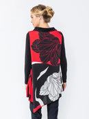 IC Collection Floral Print Asymmetric Bateau Neck Tunic-IC-4800T