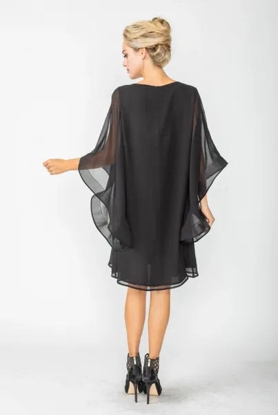 IC Collection Mesh Overlay Dress-IC-4859D