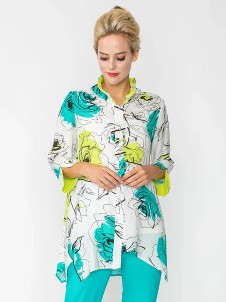 IC Collection Floral Sketch Top-IC-6126T