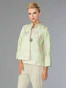 IC Collection Floral Embossed Single Button Jacket-IC-4678J