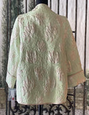 IC Collection Floral Embossed Single Button Jacket-IC-4678J