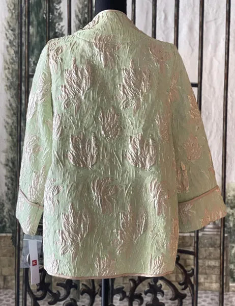 IC Collection Floral Embossed Single Button Jacket-IC-4678J