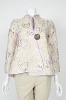 IC Collection Floral Embossed Single Button Jacket-IC-4678J