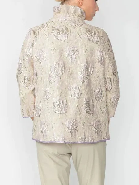 IC Collection Floral Embossed Open Jacket-IC-4672J
