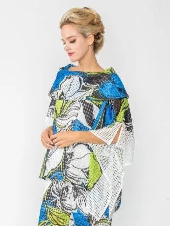 IC Collection Floral Cowl Neck Poncho Top-IC-4667T