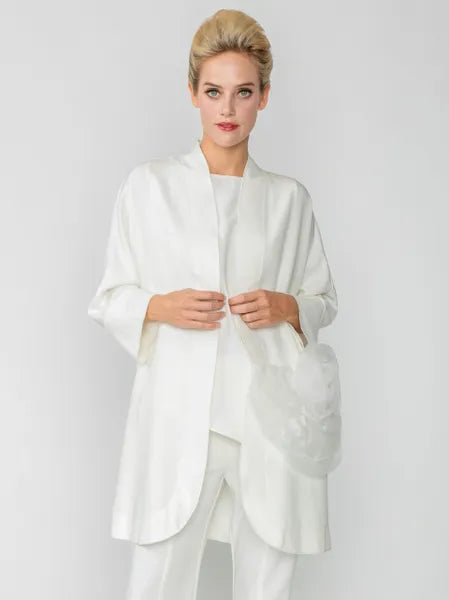 IC Collection Rosette Pocket Open Front Jacket-IC-6130J