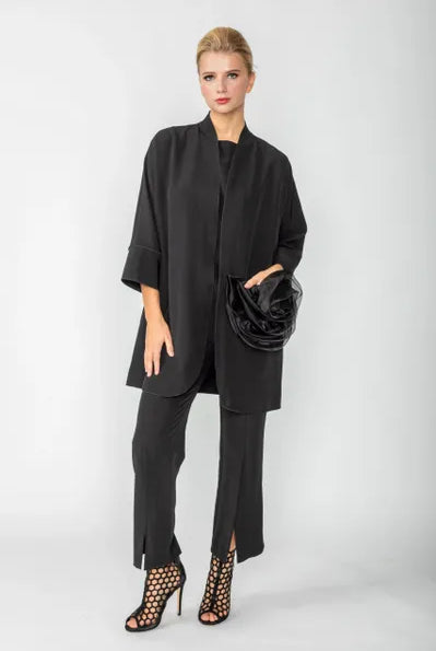 IC Collection Rosette Pocket Open Front Jacket | Unique Apparel USA