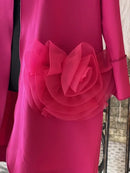 IC Collection Rosette Pocket Open Front Jacket-IC-6130J