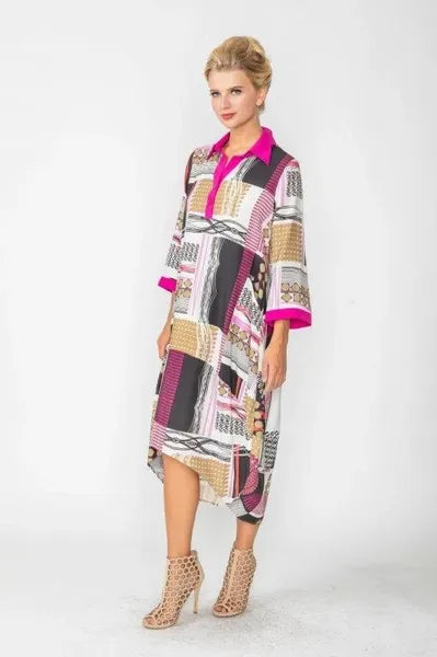 IC Collection Patchwork Dress-IC-6076D