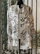 IC Collection Mesh Floral Sketch Wire Collar Top-IC-6136T