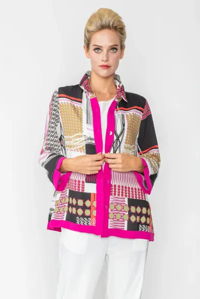 IC Collection Patchwork Blouse | Unique Apparel USA