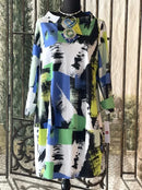 IC Collection Brush Stroke Boat Neck Tunic-IC-4720T