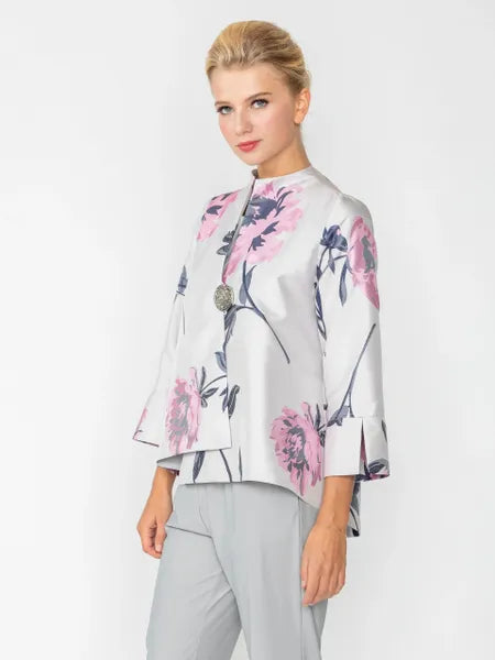 IC Collection Single Button Cherry Blossom Jacket-IC-6096J