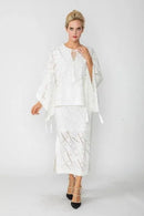 IC Collection Laser Cut Tassel Tie Poncho Top-IC-4647T