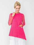 IC Collection Sleeveless Asymmetric Pucker Tunic-IC-4811T