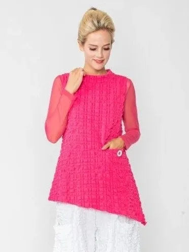 IC Collection Sleeveless Asymmetric Pucker Tunic-IC-4811T