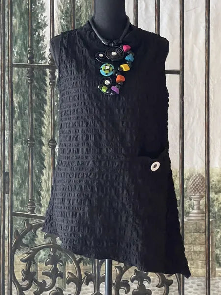 IC Collection Sleeveless Asymmetric Pucker Tunic-IC-4811T