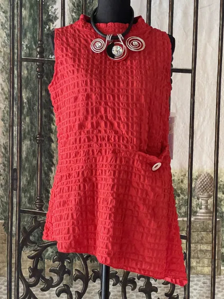 IC Collection Sleeveless Asymmetric Pucker Tunic-IC-4811T