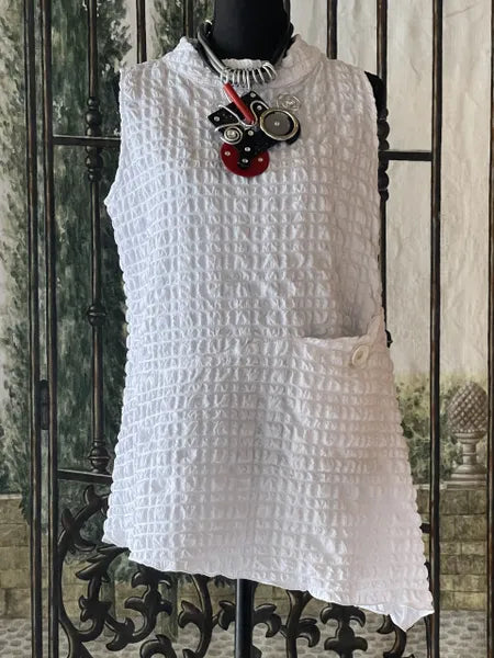 IC Collection Sleeveless Asymmetric Pucker Tunic-IC-4811T