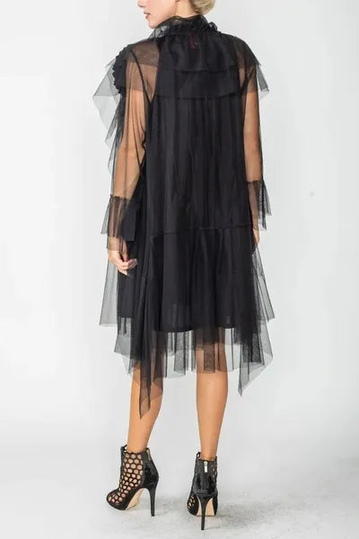 IC Collection Rosette Chiffon Layered Jacket-IC-5861J