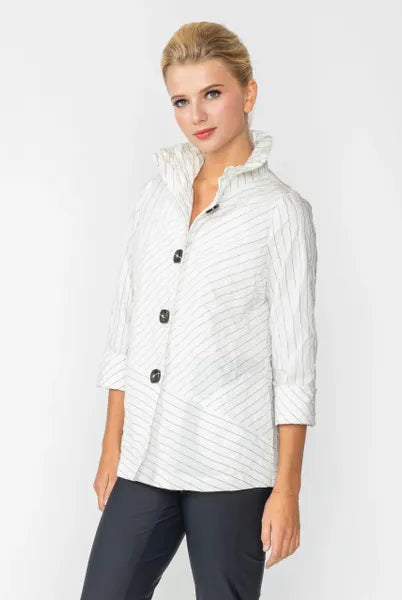 IC Collection Crinkle Fine Line Jacket | Unique Apparel USA