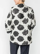 IC Collection Black Floral Jacket With Detachable Flower-IC-6128J