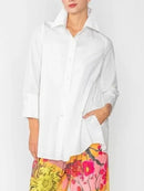 IC Collection White Button Down Blouse-IC-3758B