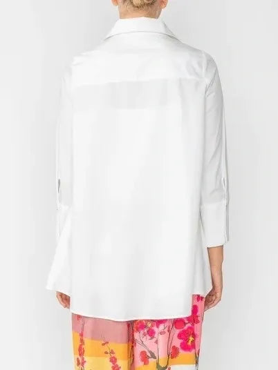 IC Collection White Button Down Blouse-IC-3758B