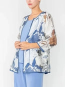 IC Collection Sheer Floral Open Jacket-IC-4841J