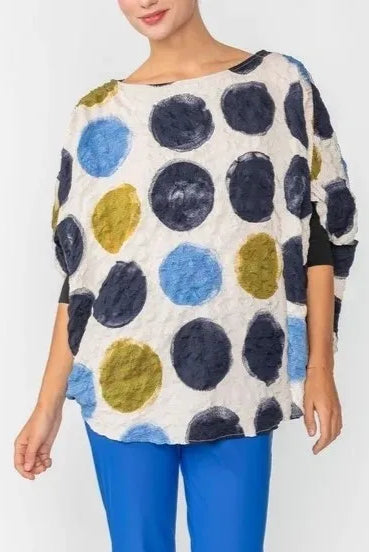 IC Collection Crinkle Polka Dot Poncho | Unique Apparel USA