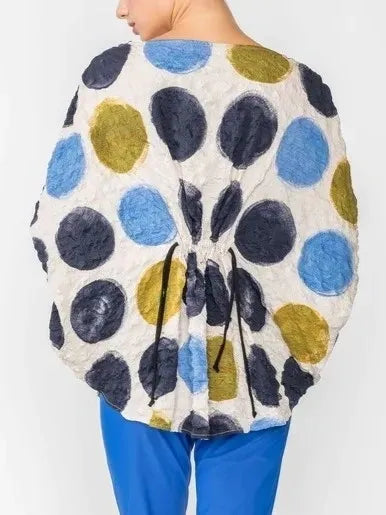 IC Collection Crinkle Polka Dot Poncho-IC-6113T