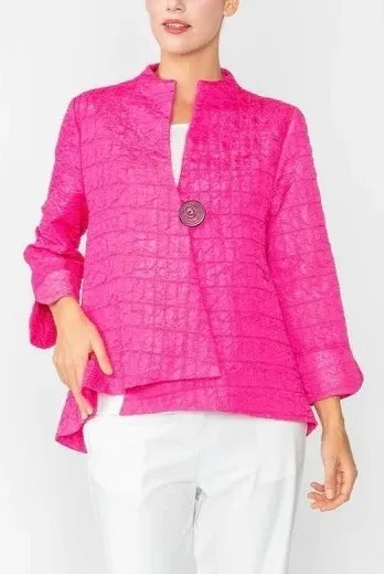 IC Collection Crinkle One Button Jacket | Unique Apparel USA