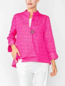IC Collection Crinkle One Button Jacket-IC-6288J