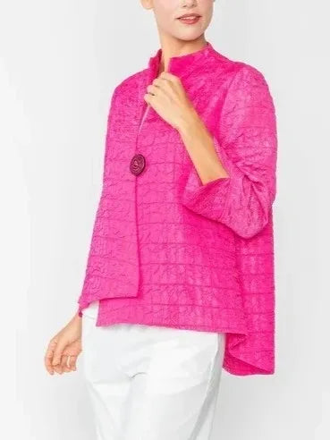 IC Collection Crinkle One Button Jacket-IC-6288J