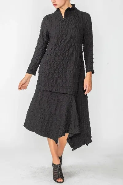 IC Collection Mock Neck Shift Silhouette Dress-IC-4614D