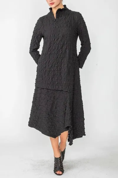 IC Collection Mock Neck Shift Silhouette Dress-IC-4614D