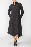 IC Collection Mock Neck Shift Silhouette Dress-IC-4614D