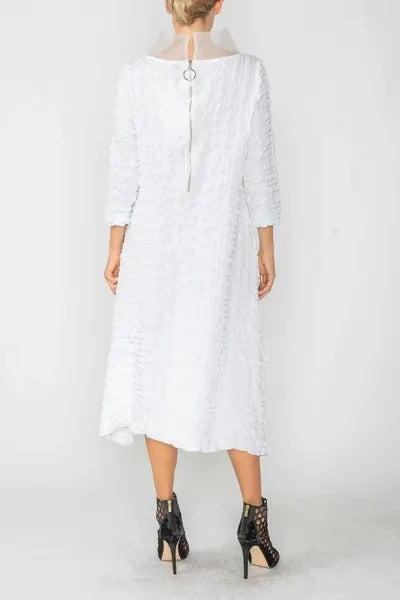 IC Collection Organdy Stand Collar Dress-IC-4705D