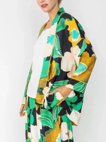 IC Collection Floral Asymmetric Kimono-IC-5895J